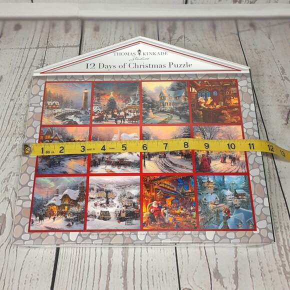Thomas Kinkade 12 Days Of Christmas Puzzle 12 Mini Tins Makes 500 Piece Puzzle - Picture 10 of 11